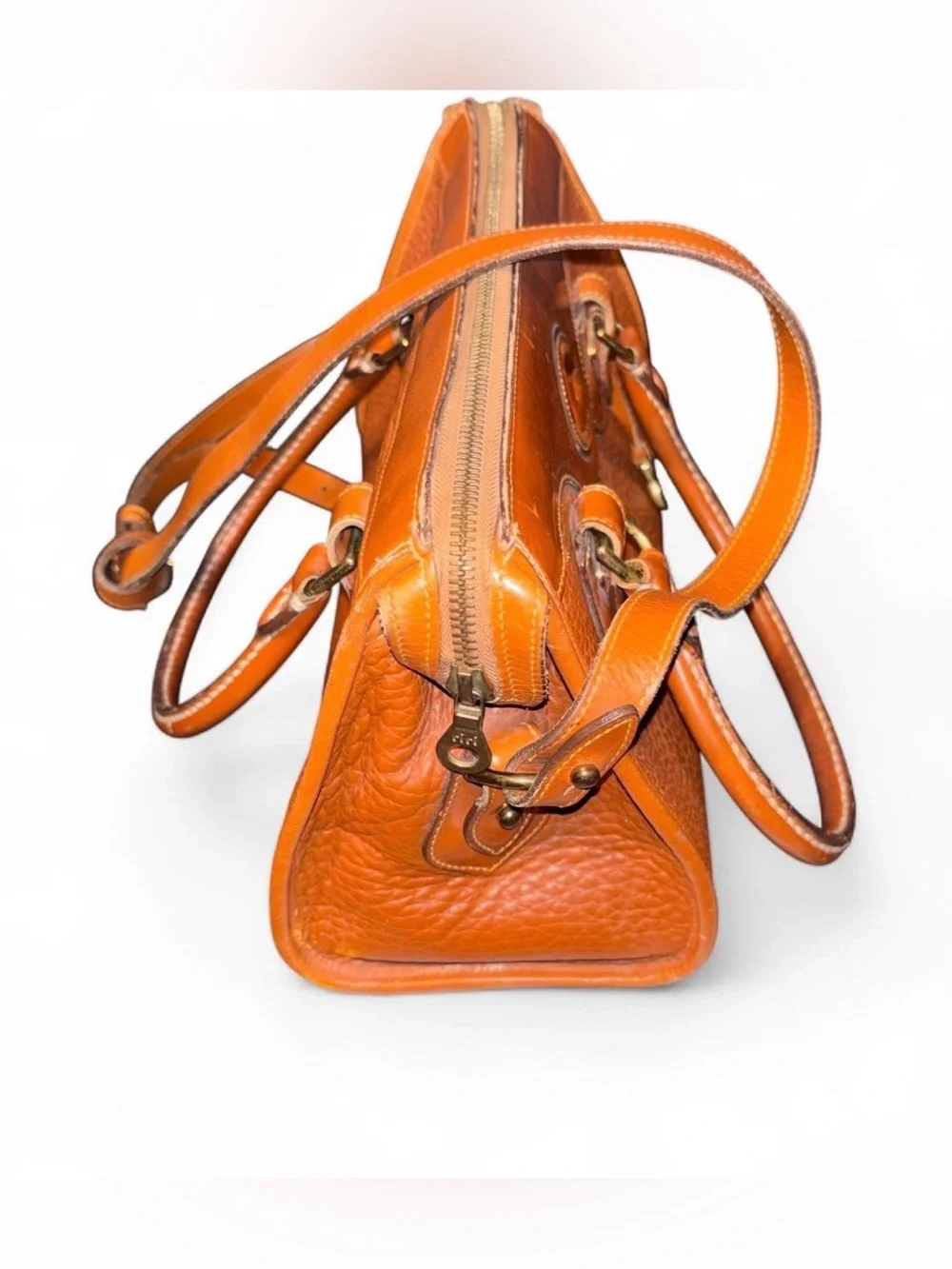 Vintage Dooney & Bourke Orange Leather Satchel Crossbody 🦆